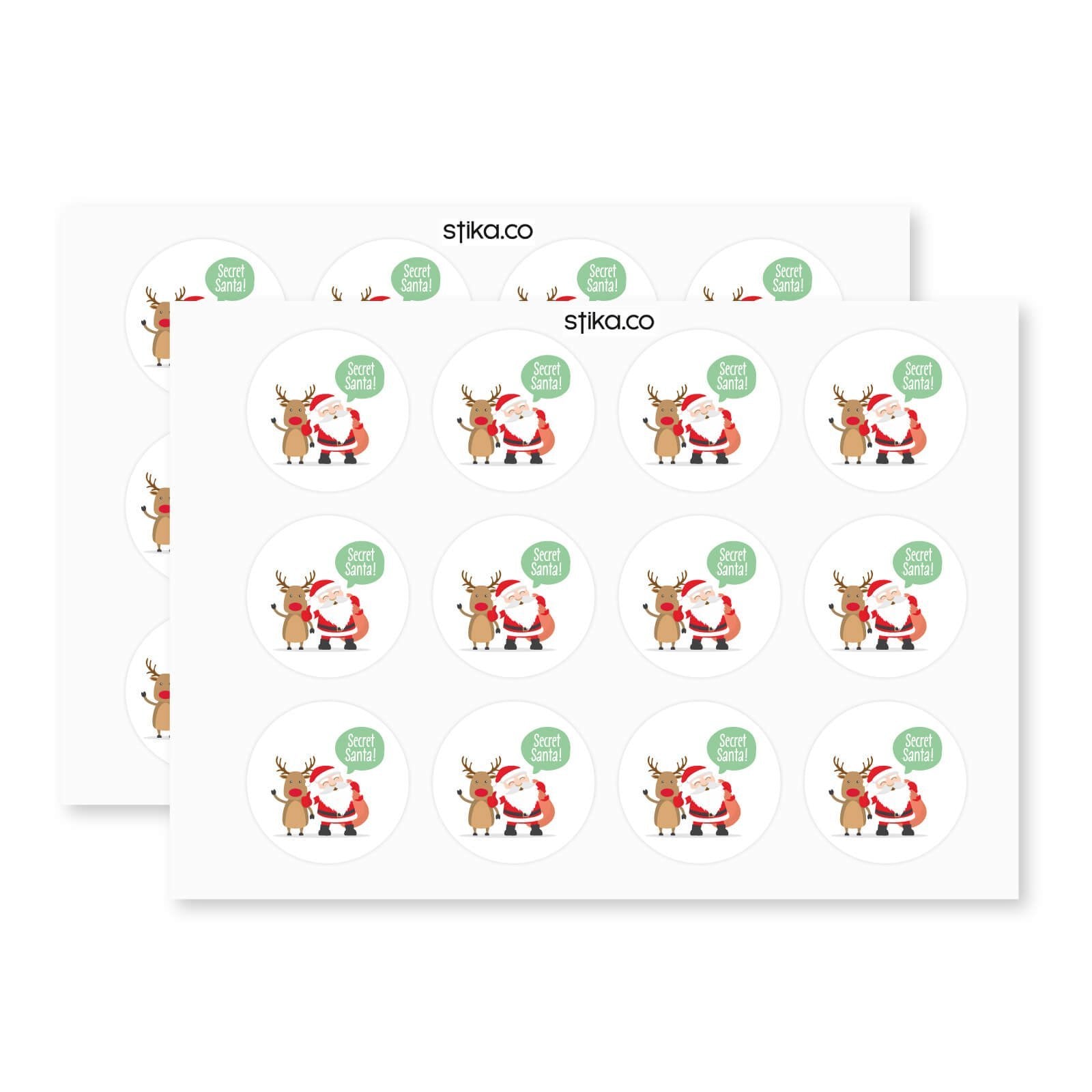 Secret Santa paper stickers supplied on A5 sheets of 12 - view 12