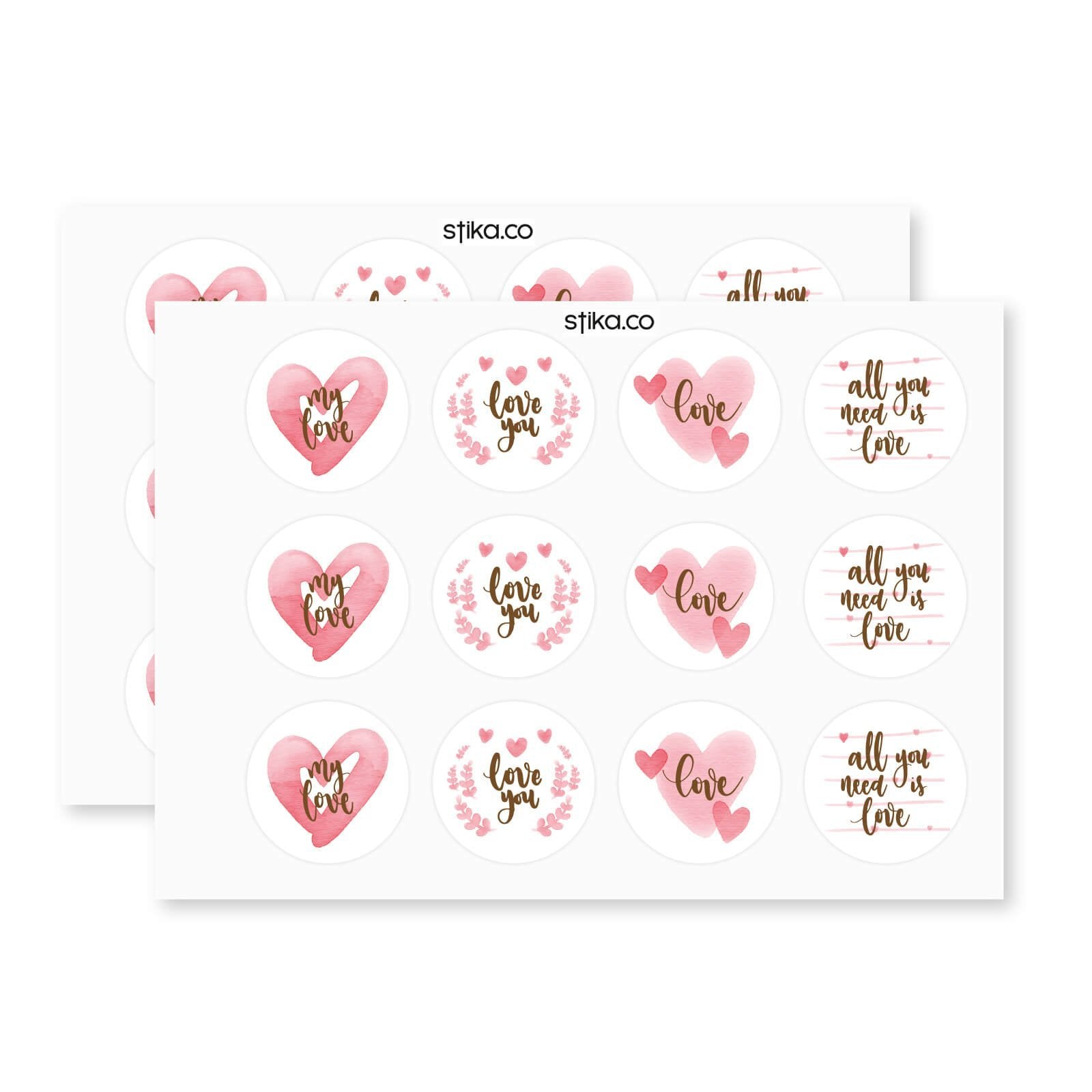 Pink Heart paper stickers supplied on A5 sheets of 12 - view 6