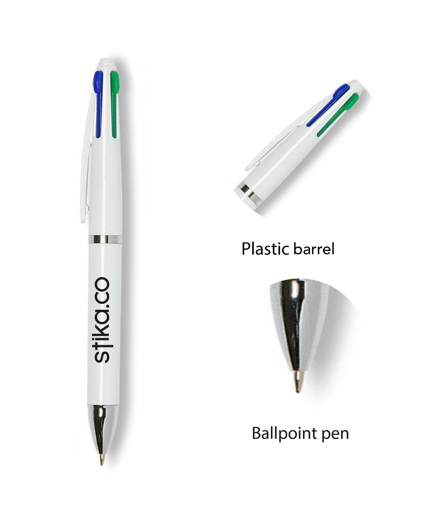 Personalised Quatro Four-Colour Pen custom printed with a business logo
