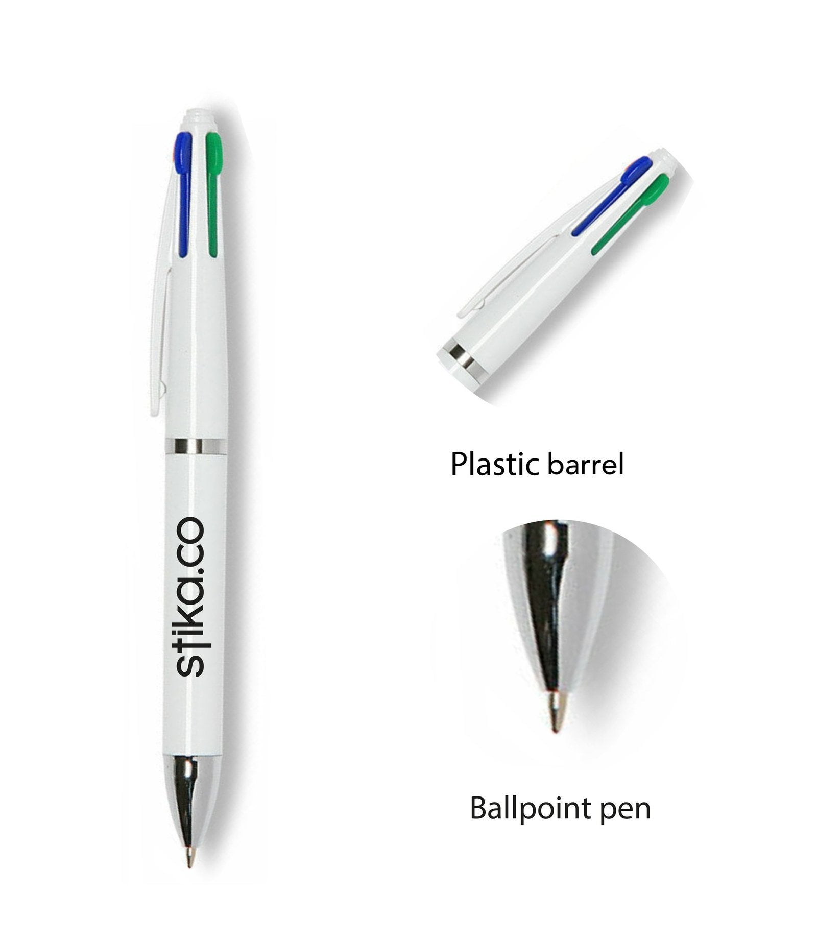 Personalised Quatro Four-Colour Pen custom printed with a business logo
