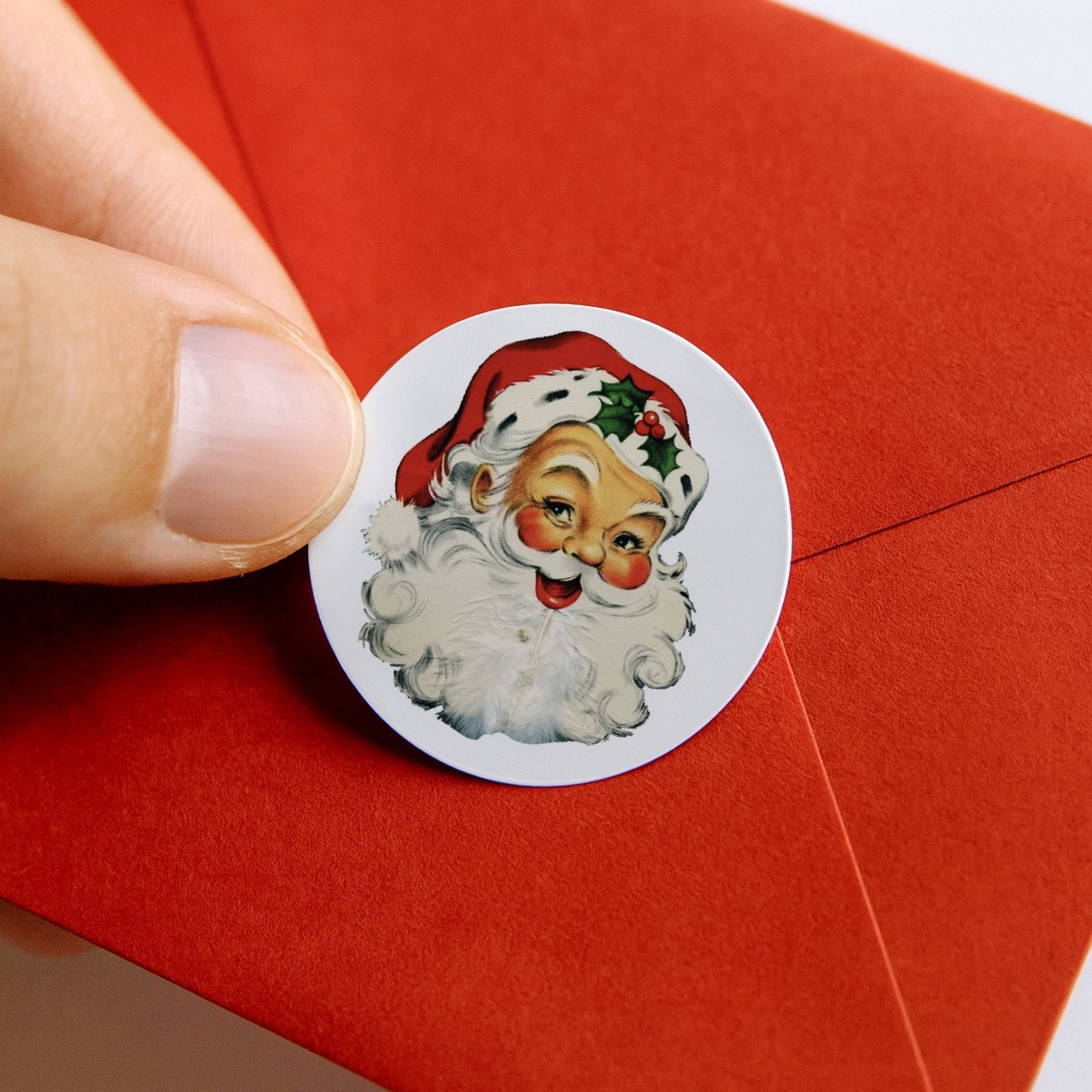 Vintage Father Christmas paper stickers supplied on A5 sheets of 12 - view 7