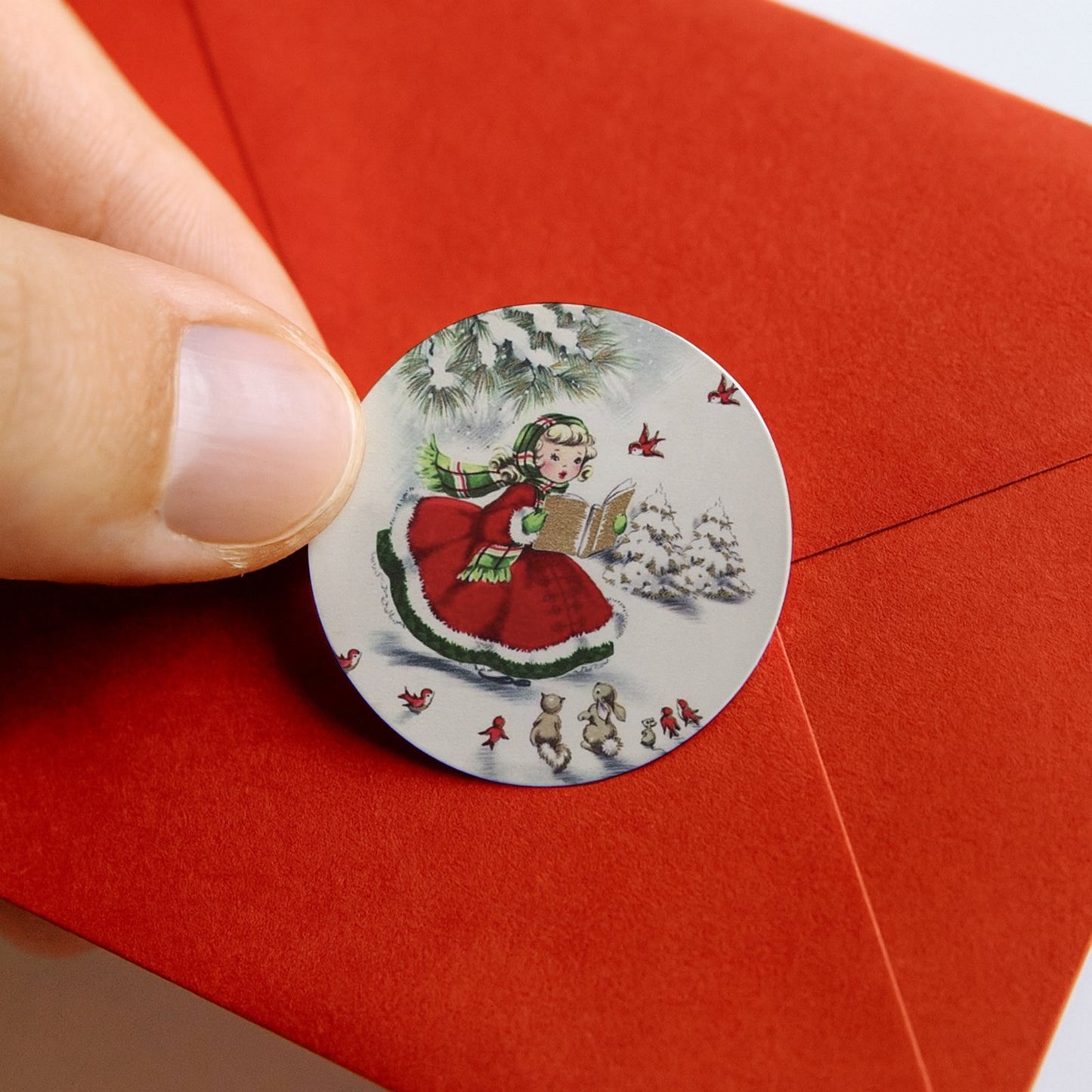 Vintage Christmas Caroller paper stickers supplied on A5 sheets of 12 - view 7