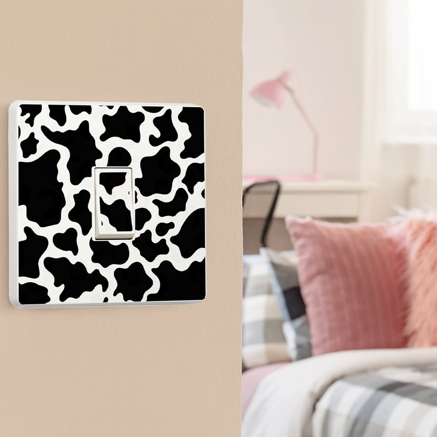 Cow Print decorative light switch cover sticker design