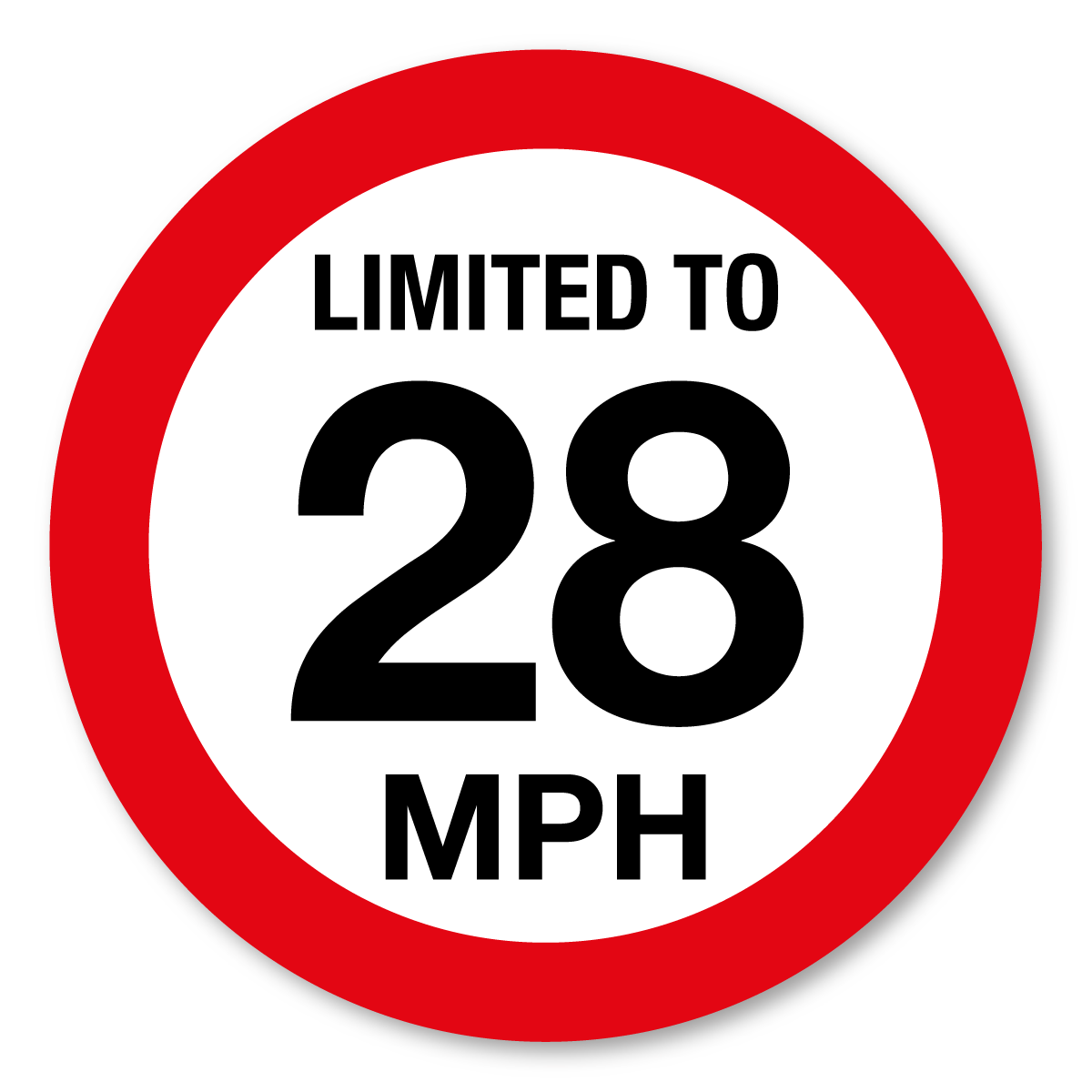 Set of 2 vehicle speed limit self-adhesive vinyl stickers