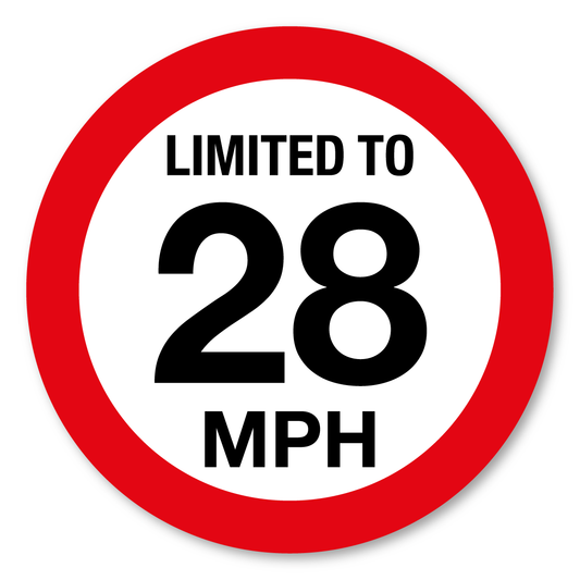 Set of 2 vehicle speed limit self-adhesive vinyl stickers