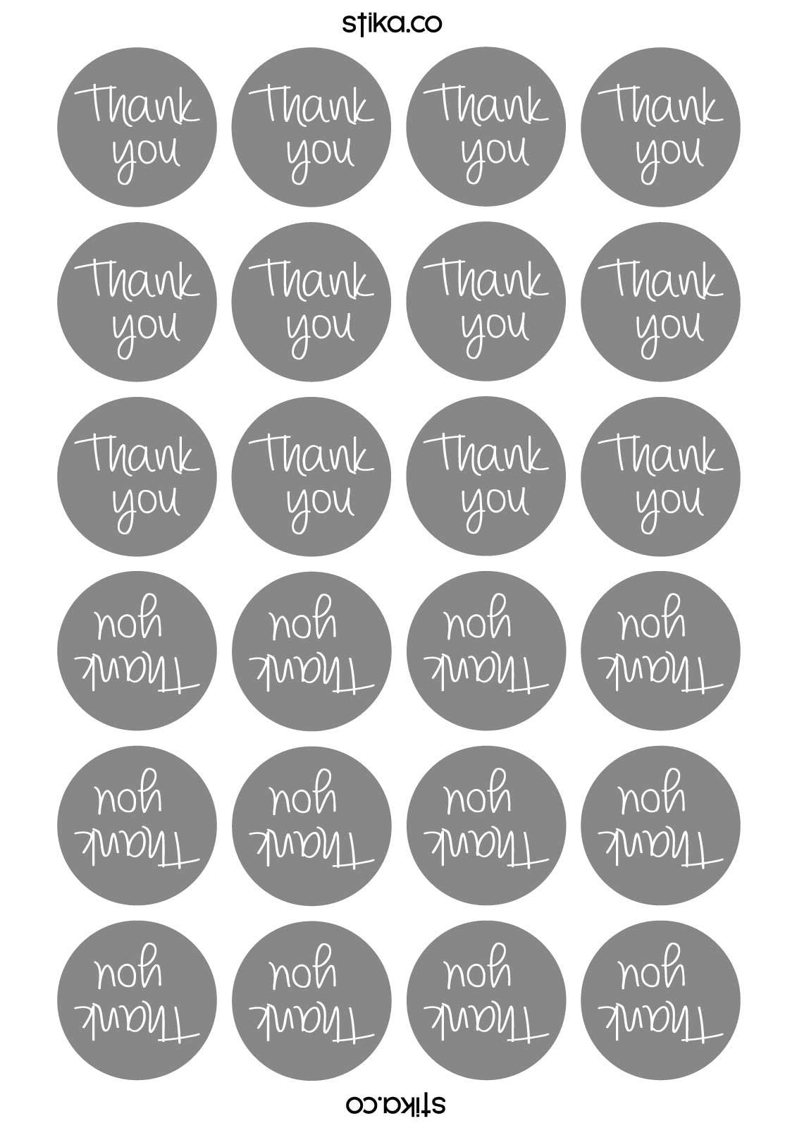 Thank You Decorative Birthday 40mm round self-adhesive paper labels