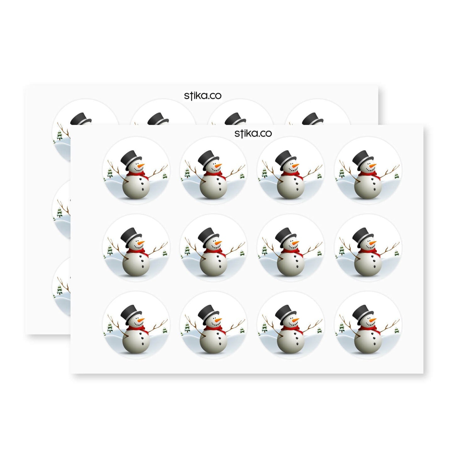 Snowman paper stickers supplied on A5 sheets of 12 - view 6