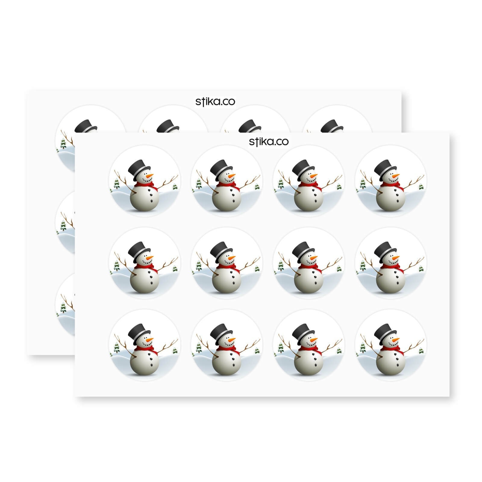 Snowman paper stickers supplied on A5 sheets of 12 - view 6
