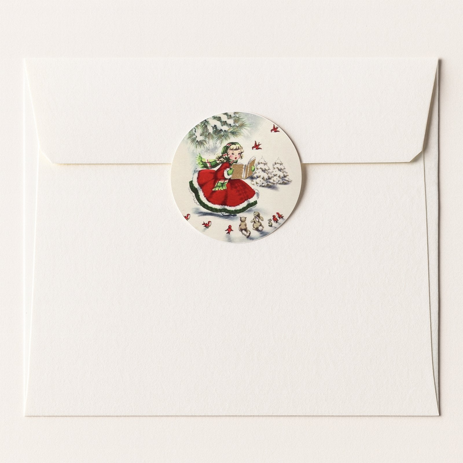 Vintage Christmas Caroller paper stickers supplied on A5 sheets of 12 - view 9
