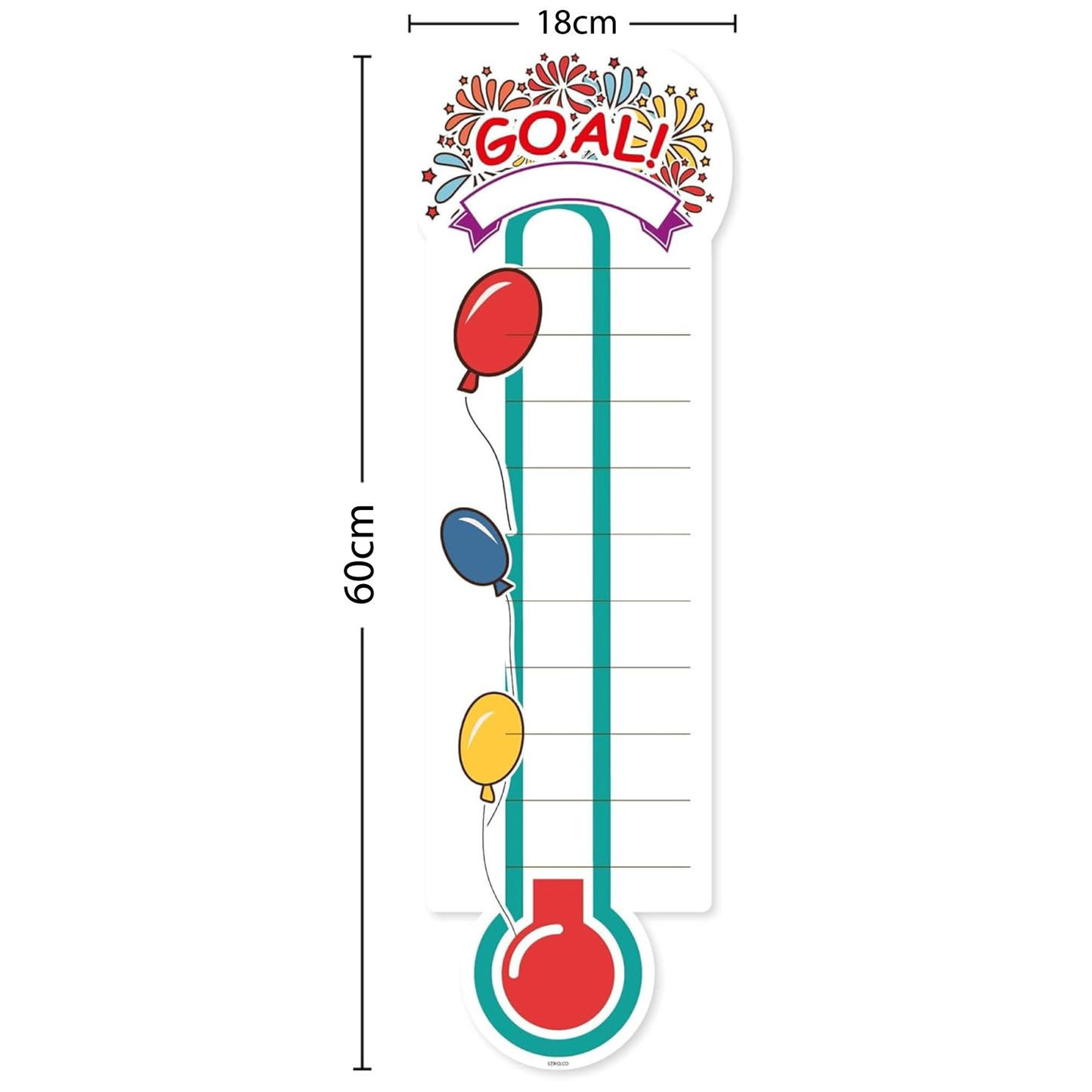 Colourful Fundraising Thermometer Wall Sticker
