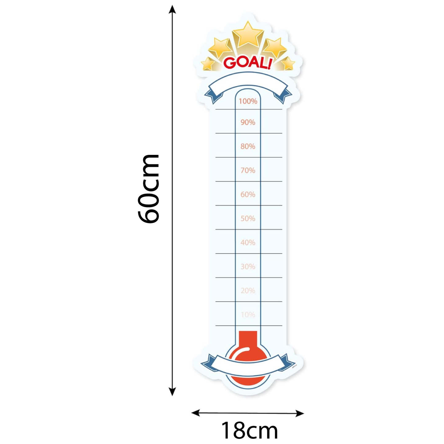 Light Blue Fundraising Thermometer Wall Sticker