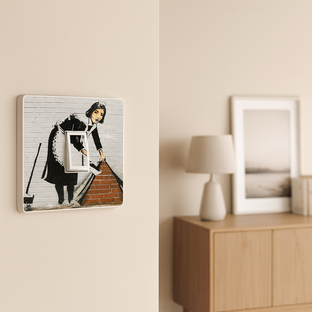 Banksy Maid Graffiti Art decorative light switch cover sticker design