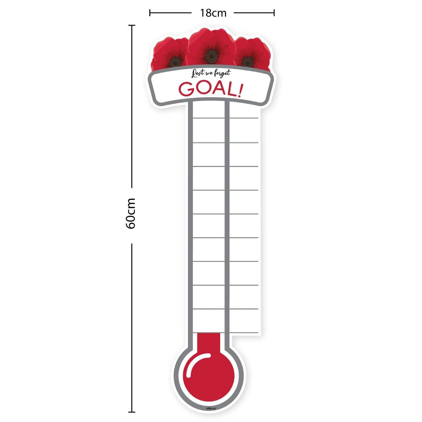Remembrance Fundraising Thermometer Wall Sticker