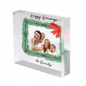 Personalised Pine Wreath frame Acrylic Photo Block
