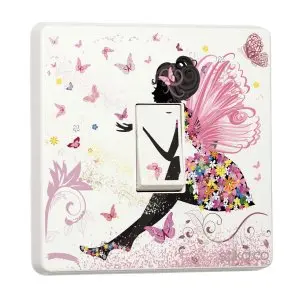 Fairy Pink Princess Design for Single Light Switch Cover