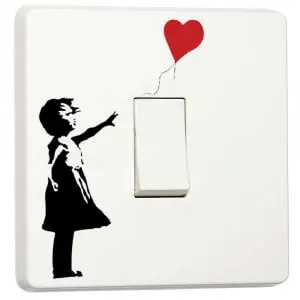 Banksy Girl with Balloon Design for Single Light Switch Cover