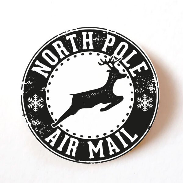 Vintage Reindeer Stamp Christmas Stickers – Festive Holiday Labels for Cards & Parcels 1 reindeer