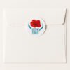 Lest we forget Poppy - Remembrance Day Labels - Pack of 24, 72 or 240 5 square envelope