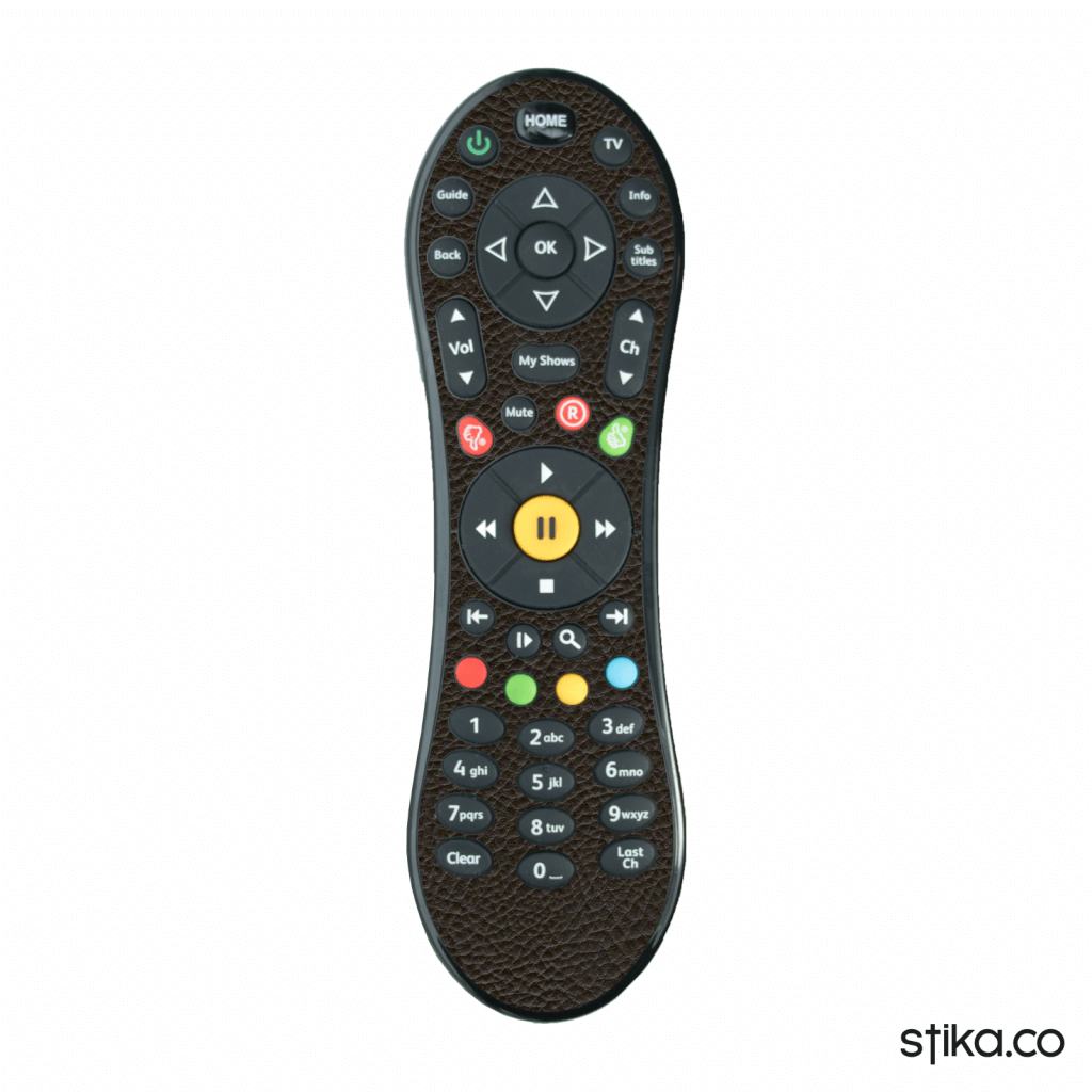 Brown Leather textured sticker for Virgin Media TiVo V6 Remote ...