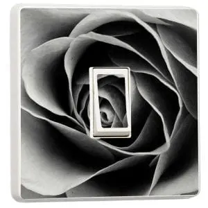 Black Rose Design - Single Light Switch Cover Sticker