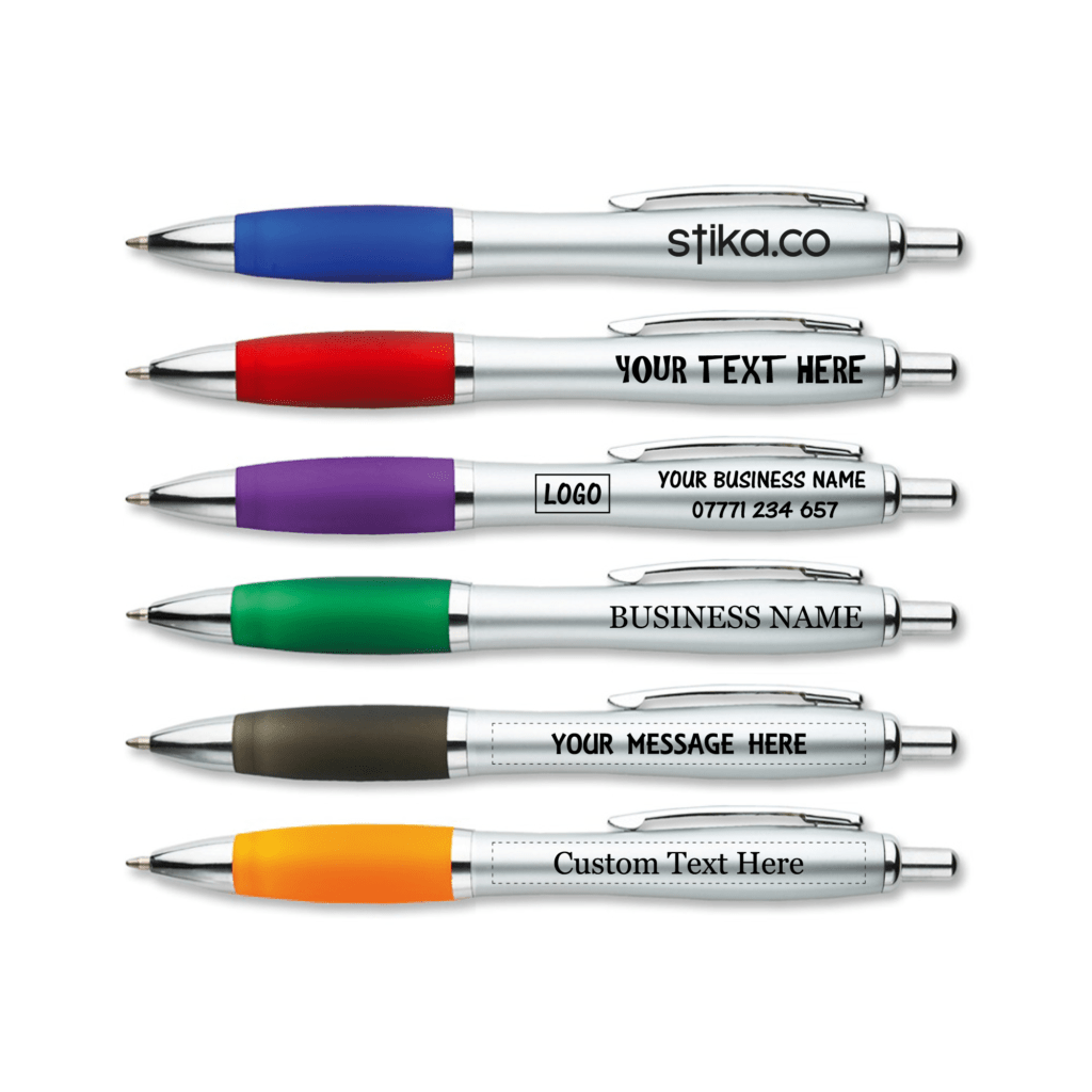 custom-printed-silver-contour-promotional-pens-ballpoint-rubber