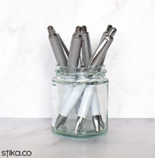 White Chrome Personalised Pens