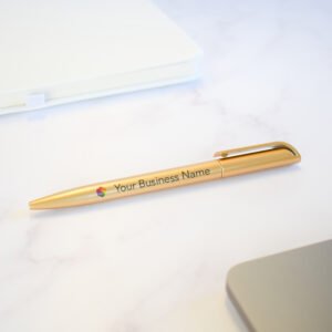 personalised pens twist pen gold