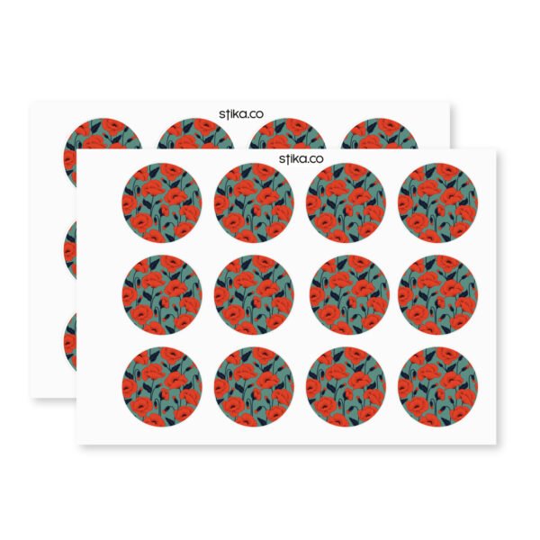 poppy flowers remembrance day labels