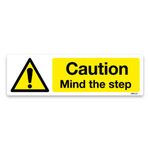 caution mind the step self-adhesive vinyl sticker