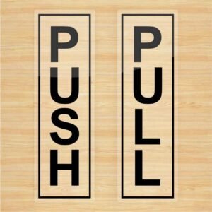 clear push pull door stickers