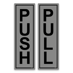 push pull door stickers