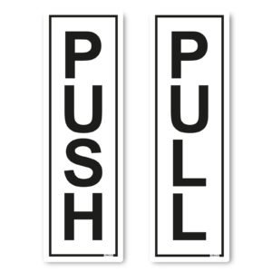 white push pull door stickers