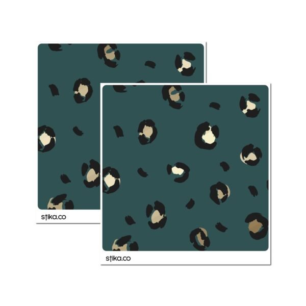 Pack of 2 Green Leopard animal print,Vinyl Sticker 1 2P LEO GR 1