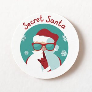 Secret Santa Stickers – Pack 24, 40mm Christmas Paper Labels for Cards, Gifts & Envelopes
