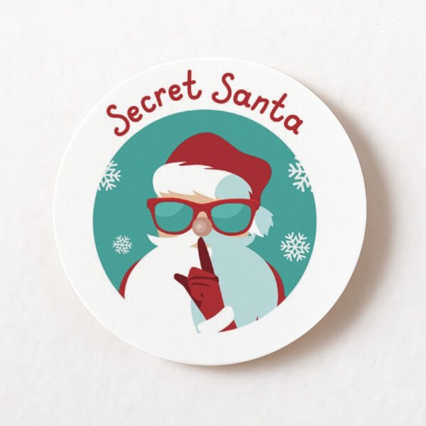 Secret Santa Stickers – Pack 24, 40mm Christmas Paper Labels for Cards, Gifts & Envelopes 1 Paper Labels 1