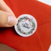Merry Christmas Wreath Stickers – Pack 24, 40mm Paper Labels for Cards, Gifts & Envelopes 3 Red Envelope 3
