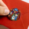Holy Family Nativity Stickers – Pack 24, 40mm Christmas Paper Labels for Cards, Gifts & Envelopes 3 Red Envelope 7