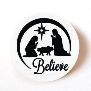 Nativity Christmas Stickers – Pack 24, 40mm Paper Labels for Cards, Gifts & Envelopes