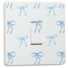 Set of 2 - Blue Bow Light Switch Sticker - Cute Print Vinyl Cover 2 GS PLAIN