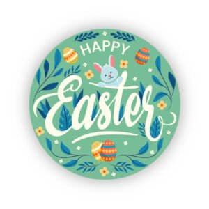 Easter Stickers– Pack 24, 40mm Decorative Paper Labels for Cards, Gifts & Envelopes Stickers