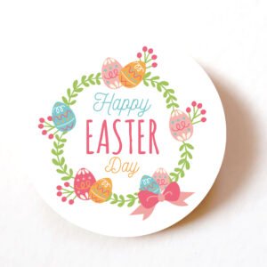 Happy Easter Stickers Stickers– Pack 24, 40mm Decorative Paper Labels for Cards, Gifts & Envelopes Stickers