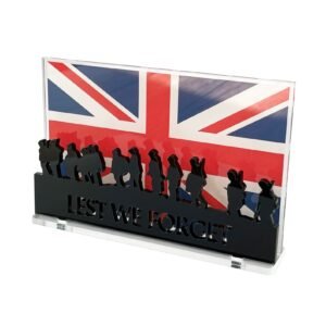 Lest we forget Soldiers and Flag Remembrance Sunday, Laser Cut, Armistice Day, Anzac Day, War Heroes Soldiers Armed Forces, Acrylic Decorations