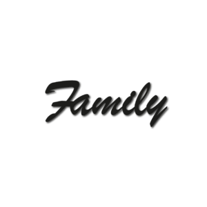 Family Black Acrylic Free Stand Sign, Laser Cut, Shelf/Home Wall/Office Decoration Laser