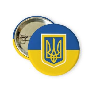 Ukraine Flag Badge, Pin Button Badge, #unitedforukraine, United against war