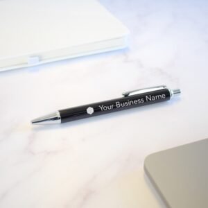 Personalised Metallic Barrel Pen – Customisable Promotional Pen with Logo & Text Printing, Ideal for Events & Giveaways