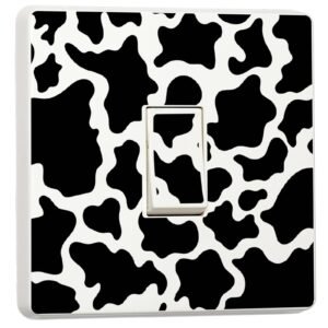 Cow Print Vinyl Light Switch Stickers, Set of 2 – Peel & Stick Decorative Covers for Nursery, Kids’ Room & Bedroom