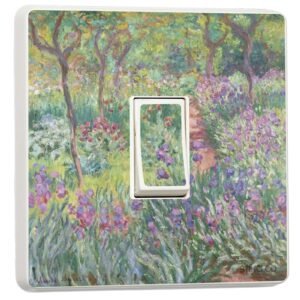 Pack of 2 The Artist’s Garden in Giverny Art Design for Single Light Switch Cover Vinyl Sticker