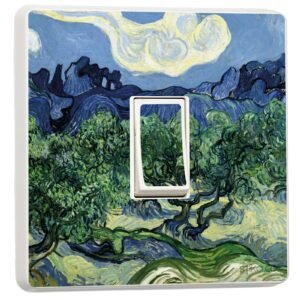Pack of 2 Olive Trees, Vincent Van Gogh Art Design for Single Light Switch Cover Vinyl Sticker