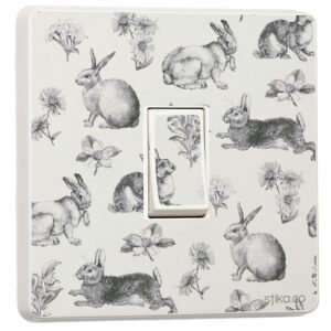 Set of 2 Vintage Bunny Vinyl Light Switch Stickers – Single Switch Cover