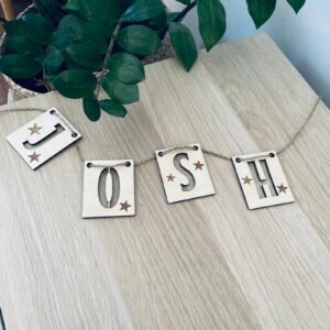 Personalised Name Wooden Bunting, Laser Cut, Nursery or Child's bedroom decor, Home Decor
